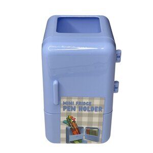 Mini Fridge Pen Holder Blue Cute Desk Organizer